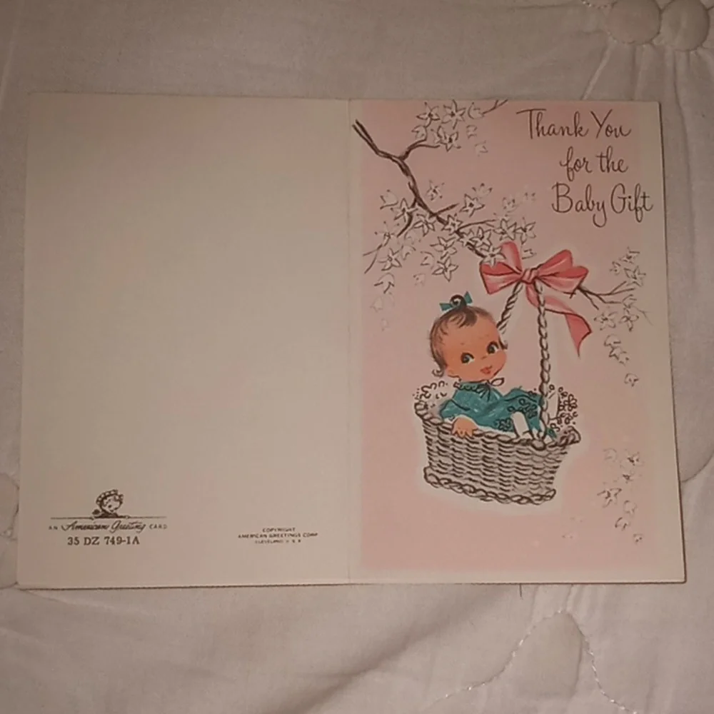 Lot of 3 Vintage American Greetings Baby Shower Thank You Cards